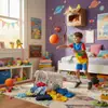 Raqueta de Baloncesto Silenciosa Pelota Niños Entrenamiento Interior Bebé Pelota Silenciosa Hogar Esponja Elástica Pequeña Pelota de Goma Juguetes
