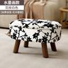 Taburete pequeño para el hogar, taburete bajo para puerta, taburete para cambiar zapatos, taburete sencillo para sala de estar, taburete cuadrado con bolsa blanda, taburete pequeño retro de madera maciza.