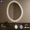 Espejo de baño de alta gama, sin marco, forma irregular, espejo de baño LED inteligente de mango, espejo de tocador de pared, espejo inteligente