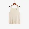 Chaleco de punto con cuello en U para mujer talla grande, estilo otoño 2026, top básico versátil sin mangas como capa interior para mujeres talla grande 25087