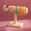 Estante de Joyería de Madera Maciza de una Sola Capa Color de Tronco Estante Extraíble para Pulseras Exhibidor de Almacenamiento para Pulseras y Relojes Mostrador de Puesto