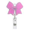 Nuevo Carrete de Insignia Retráctil Giratorio con Lazo Rosa Acrílico Hebilla de Identificación Médica para Mujeres Hebilla de Tirón Fácil
