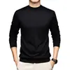 Suéter de Lana de Cuello Alto Medio para Hombre con Seda Nuevo Estilo Suéter de Punto Casual Versátil Moda Interior de Manga Larga Base de Alta Calidad