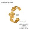 Pulsera Abierta de Empalme de Flor Francesa de Cinco Pétalos Xinyixin Exquisito Temperamento Acero Inoxidable Chapado en PVD Oro Real Pulsera en stock