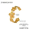 Rueda de la fortuna Flor francesa de cinco pétalos costura pulsera abierta temperamento exquisito pulsera de acero inoxidable chapado en oro PVD en stock