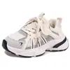 Nuevas Zapatillas de Papá de Bloques de Color para Niñas Primavera y Otoño, Malla Transpirable, Velcro, Suela Suave, Antideslizantes, Zapatos Casuales para Estudiantes