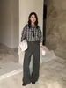 Pantalones de pierna ancha simples para adelgazar estilo coreano ICCIICC, nuevos pantalones casuales versátiles de otoño que realzan la altura para mujer, modelo 2932