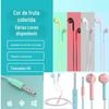 Fones de Ouvido com Fio de Duas Cores com Graves Pesados, Fones de Ouvido Intra-auriculares Universais com Controle em Linha para Chamadas, Adequados para Apple/Android/Huawei