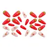 Unhas Postiças de Morango Fruta Transfronteiriças Unhas Vestíveis Europeias e Americanas Patches de Unhas Vestíveis Médios Unhas de Manicure Venda por Atacado
