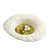 Tazón de paja con patrón de roca de cerámica, tazón creativo para ensalada de frutas con borde, tazón de sopa estilo occidental, vajilla de alta gama para hoteles y clubes