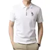(Se admite la entrega en una sola pieza) Camiseta de manga corta para hombre de verano bordada talla grande polo shirt moderna de negocios Comercio exterior Al por mayor