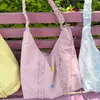 Bolsas de Producto Nuevo de Verano con Botones, Lazos, Serie Dulce de Encaje, Bolsas de Gran Capacidad Estilo Coreano para Mujer
