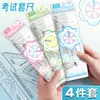 Set de Reglas Triangulares Giratorias Lucky para Estudiantes de Primaria Escuadra Linda para Niños y Niñas Materiales de Aprendizaje Infantil Papelería Cuatro
