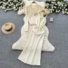 Conjunto Femenino de Dos Piezas Otoño 2025 de Gama Alta Vestido de Punto con Tirantes Ceñidor de Cintura + Chaqueta Cardigan de Manga Larga