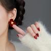 Aretes de botón de perlas de plata 925 estilo ins para mujer, nicho de moda de lujo ligero de alta gama, aretes versátiles, aretes elegantes retro
