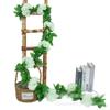 Decoración de arco de boda de ratán de rosa de simulación, paisajismo comercial con enredaderas que cubren la pared, flores artificiales al por mayor