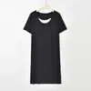 Vestido de verano nuevo estilo, empalmado, imitación dos piezas, cuello redondo, manga corta, modal, moda, simple, holgado, talla grande, vestido para casa