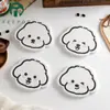 Posavasos Absorbente de Tierra de Diatomeas con Perrito Lindo, Simple Posavasos para Taza de Café, Posavasos para Tazón de Forma Irregular, Almohadilla Engrosada Antideslizante con Aislamiento Térmico