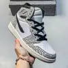 Zapatillas de Baloncesto Retro Originales Aj1 de Caña Alta Off-White Jordan 1 con Textura de Lichi, Zapatillas Casuales Cómodas y Versátiles
