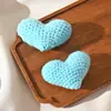 Flores de Lã em Formato de Coração para o Dia dos Namorados, Corações 3D de Crochê Feitos à Mão, Corações Tecidos Preenchidos com Algodão, Acessórios DIY