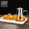 Bule de Vidro com Alça Lateral para Infusão de Chá Doméstico Espessado Resistente a Altas Temperaturas Bule Chaleira Bule para Ferver conjunto Conjunto de Chá Artesanal