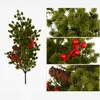 Plantas artificiales más vendidas a nivel transfronterizo: Manojos de agujas de pino navideño, Accesorios navideños, Bayas rojas, Piñas, Flores artificiales para decoración del hogar al por mayor