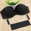 Sujetador Invisible Push-Up Antideslizante Simple, Sujetador de Media Copa sin Tirantes para Mujer, Sujetador Push-Up sin Cables con Hermoso Diseño en la Espalda