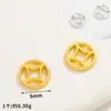 Colgante Geométrico de Aleación de Oro Estilo Chino Tradicional Chapado en Oro de 18 Quilates con Esmalte, Cuentas Espaciadoras de Plata, Cuentas Sueltas Accesorios para Joyería DIY