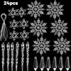 Carámbanos de Hielo Transparentes Decoraciones Navideñas Barras de Hielo Puntas de Hielo Accesorios DIY Iluminación Adornos Colgantes Serie de Copos de Nieve Set