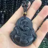 Colgante de Cabeza de Lobo Dragón y Fénix Bagua Ruyi Elefante Guanyin Buda de Imitación de Cristal Obsidiana Proveedor Directo del Fabricante Colgante