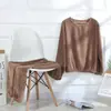 Traje de Pijama Arcoíris Invierno Engrosado Dibujos Animados Durazno Pijamas Ropa de Casa para Mujer Coral Fleece Moderno Holgado