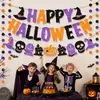 Banner de Fiesta de Cumpleaños de Halloween Transfronterizo Decoración de Halloween Arreglo Calabaza Murciélago Fantasma Bruja Bandera de Brillo