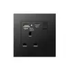 Hong Kong y Macao Enchufe USB Británico 13A con Enchufe de Carga Rápida Tipo-C Interruptor de Luz Estándar Británico Panel de Plástico Negro