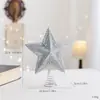 Nueva Decoración Navideña Adorno para Copa de Árbol con Purpurina Dorada Estrella Estrellas 3D Rojas Plateadas Sombrero de Copa para la Punta del Árbol de Navidad Accesorios Decorativos