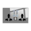 Panel de enchufe de interruptor gris tipo 86, interruptor de punto de pared de vidrio templado con espejo de control doble simple con luz LED para el hogar