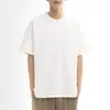 Camiseta Masculina de Manga Curta Tencel Pesado Manga Raglan Gola Redonda Top Verão 2025 Camiseta Solta de Seda Gelada Manga Meia