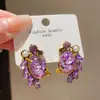 Pendientes Colgantes de Zirconia con Textura Espiral Aguja de Plata, Moda Retro, Temperamento Exquisito, Lujo Ligero, Pendientes de Gama Alta para Mujer