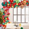Novo terno de corrente de balão de Natal decoração de festa boneco de gengibre muleta pirulito vermelho verde balão de látex