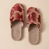 Tela de Boda Estilo Hogareño Estilo Chino Pantuflas para Hombres y Mujeres Piso de Madera Interior Pantuflas de Pareja Sandalias de Lino
