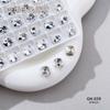 Broca Blanca para Manicura K9 Broca de Alta Calidad con Fondo Puntiagudo Flash para Joyería de Uñas Amor Ovalado Decoración de Uñas Broca Apilada