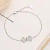 Pulsera de Plata de Ley 925 con Lazo Hueco para Mujer, Accesorio de Joyería de Pulsera de Zirconia Estilo de Alta Gama de Nicho