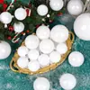 Conjunto de 6 Bolas de Natal para Decoração de Feriado em Caixa de PVC 8cm Preto, Branco e Roxo Enfeites Pendurados no Teto Bolas Penduradas 6cm