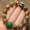 Atacado de fábrica estilo Xizang ágata antiga intemperizada alta oleosidade polpa antiga enrolada pulseira Duobao Tianzhu joias Tianzhu masculinas e femininas