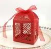 Nova caixa de doces de casamento oca quadrada dourada caixa de doces de casamento caixa de embalagem de flor com janela Zhejiang atacado