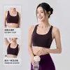 Sujetador de yoga cruzado en la espalda para mujer con copas fijas, ropa interior deportiva de una sola pieza, sujetador deportivo a prueba de impactos para correr y Pilates