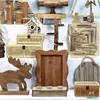 Grande Coleção de Produtos Únicos - Design Criativo Antigo Rústico Madeira Maciça Enfeites Decorativos Vasos de Flores para Pátio de Madeira Zakka Mercearia