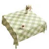 Toalha de Mesa Quadrada com um Design Xadrez Fresco e Simples, Lavável, Impermeável, à Prova de Óleo, Resistente ao Calor e que Melhora o Ambiente - Toalha Quadrada para Mesa de Centro