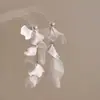Brincos de Pérola com Franjas de Pétalas Super Fada para Mulheres, Atmosfera de Praia, Brincos Pequenos, Doce Elegante, Brincos Estilo Férias