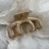 Grampo de Cabelo Grande de Abóbora com Textura de Madeira para Mulheres Novo Estilo 2025 Simples e Elegante Grampo de Tubarão Outono Inicial Grampo Versátil Grampo de Cabelo de Madeira