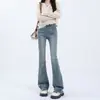 Calça Micro-Lar Estilo Americano Design de Moda Stretch Slim-Fit Perna Reta Calça Jeans Flare Sapato de Cavalo para Crianças